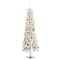 Glitzhome® 4.5ft Pre-Lit Flocked Artificial Christmas Tree, Warm White Lights